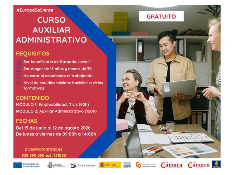 JUNIO 2026: Curso Auxiliar Administrativo