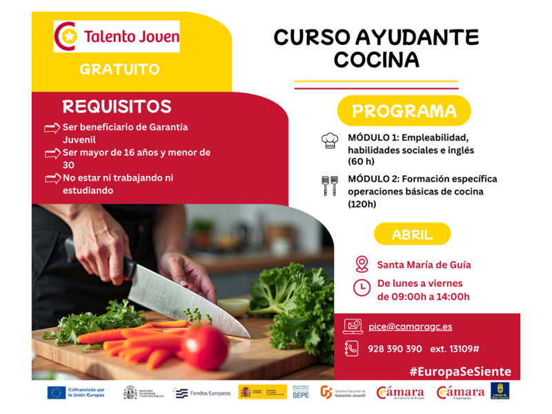 ABRIL 2026: Curso operaciones básicas de cocina