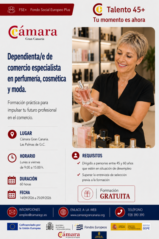 Curso dependienta/e de comercio perfumería, cosmética y moda