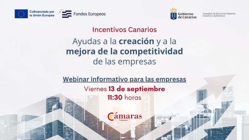 Webinar informativo sobre el Programa de subvenciones para la mejora de la competitividad, la sostenibilidad, la creación y el crecimiento empresarial de Canarias.