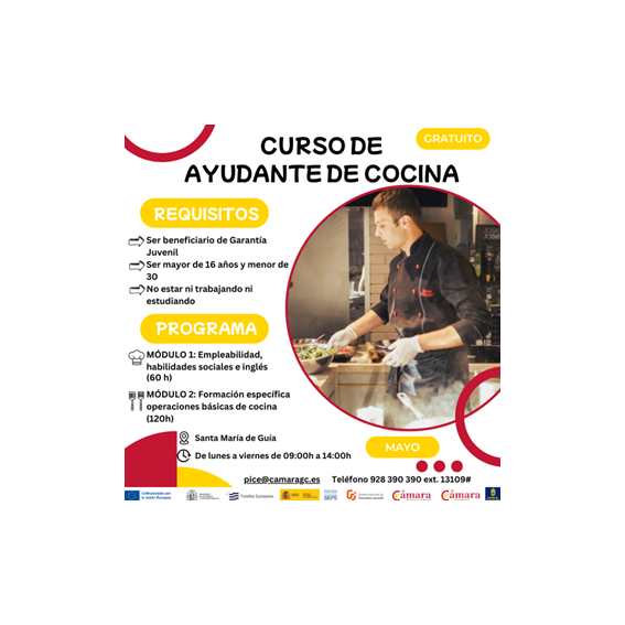 Mayo 2025: Curso Ayudante de Cocina