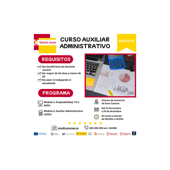 OCTUBRE 2025: Curso Auxiliar Administrativo