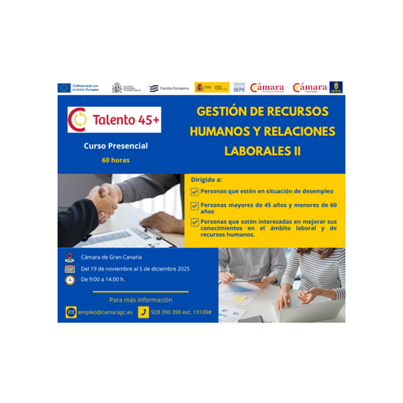 NOVIEMBRE 2025: Curso Gestión de Recursos Humanos y Relaciones Laborales II