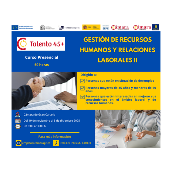 NOVIEMBRE 2025: Curso Gestión de Recursos Humanos y Relaciones Laborales II