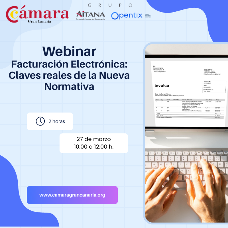 WEBINAR. FACTURACIÓN ELECTRÓNICA: CLAVES REALES DE LA NUEVA NORMATIVA.