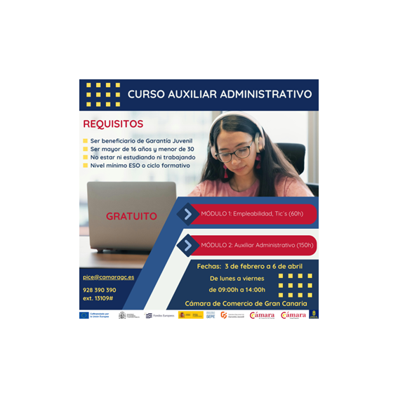 Febrero 2026: Curso Auxiliar Administrativo